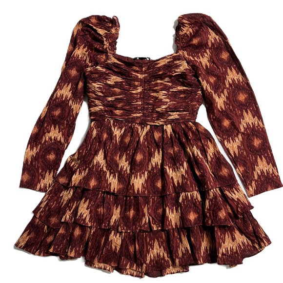 House of Harlow 1960 Chiffon Cocktail Party Long Puff Sleeve Dress Size M - Picture 3 of 13